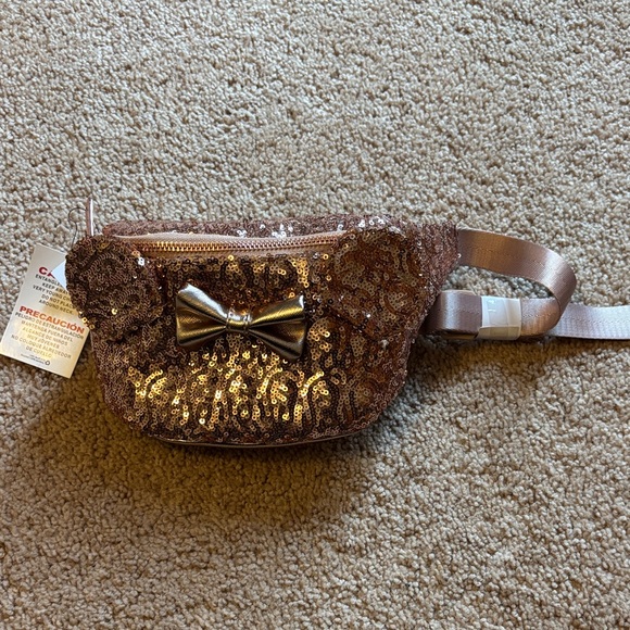 Loungefly Handbags - Sequin Rose Gold Disney Fanny Pack